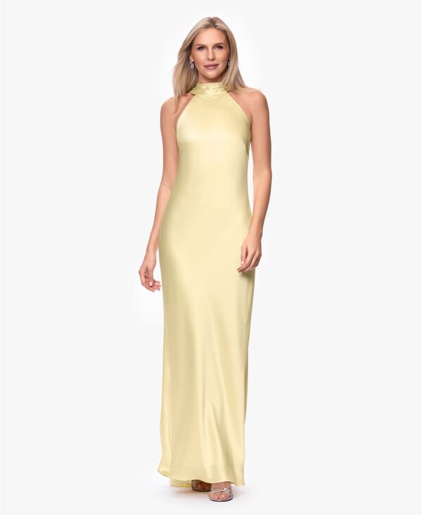エスケープ レディース トップス ワンピース XSCAPE Women's Tie Neck Long Dress Butter