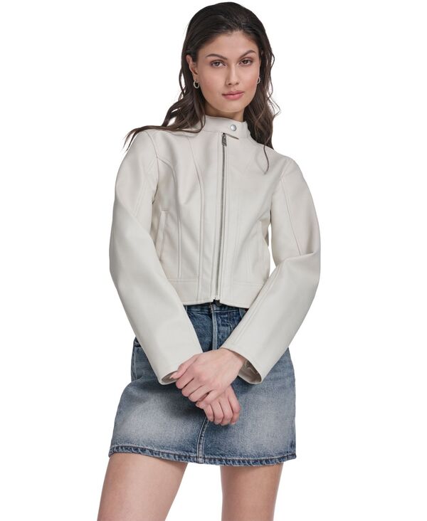 リーバイス レディース アウター ジャケット・ブルゾン レザー フェイクレザー Levi's Women's Faux Leatheracer Jacket Oyster｜ReVida 店