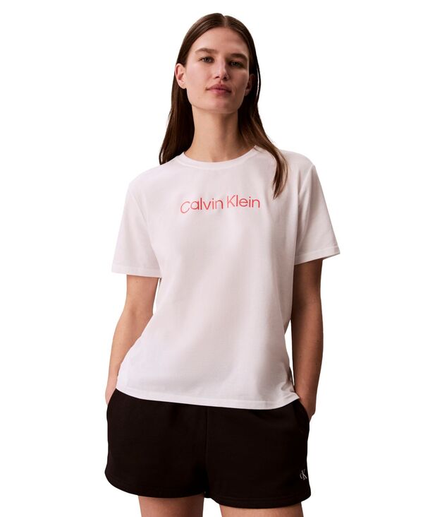 カルバンクライン レディース トップス ティーシャツ 半袖 Calvin Klein Performance Women\u0027s Commuter Short-Sleeve T-Shirt Classic White 白いこと Tシャツ・カットソー-レディースファッション