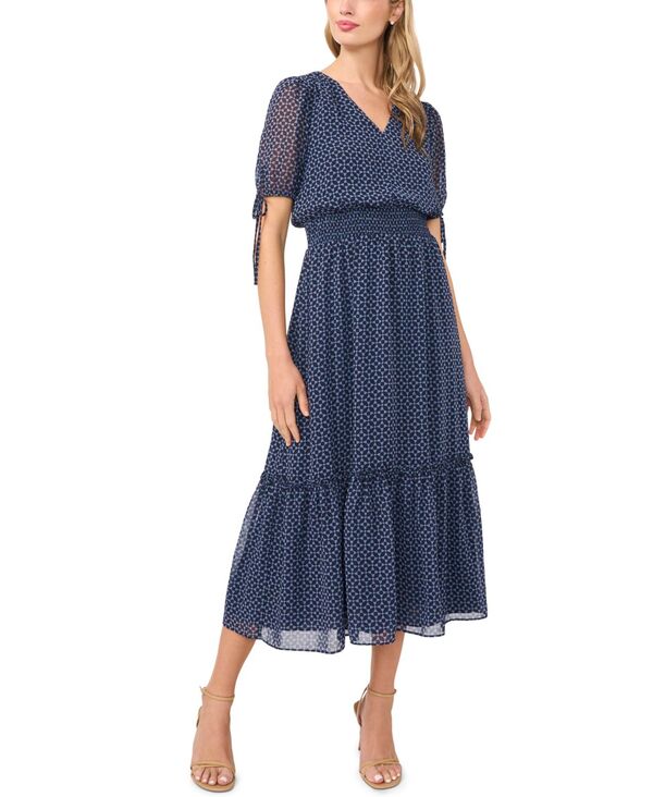 セセ レディース トップス ワンピース Vネック シャーリング マキシ CeCe Women's V-Neck Smocked Waist Maxi Dress Night Horizon