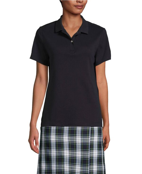 ランズエンド レディース トップス シャツ ミニ Lands' End Women'short Sleeve Feminine Fit Interlock Polo Shirt Black ブラック