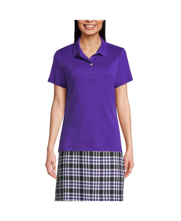 ランズエンド レディース トップス シャツ ミニ Lands' End Women'short Sleeve Feminine Fit Interlock Polo Shirt Deepurple パープル 8,455円