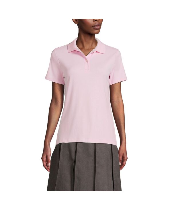 ランズエンド レディース トップス シャツ ミニ Lands' End Women'short Sleeve Feminine Fit Interlock Polo Shirt Ice pink ピンク