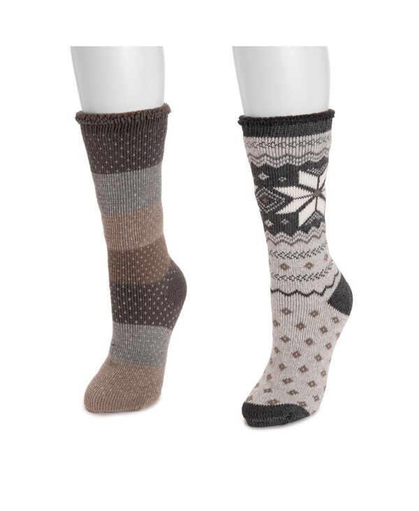 ムクルクス レディース アンダーウェア 靴下 トール MUK LUKS Women's Tall Heat Retainer Socks Gray/taupe グレー