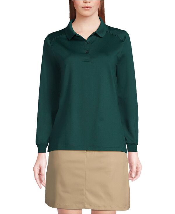 ランズエンド レディース トップス ポロシャツ Lands' End Women's Long Sleeve Rapidry Polo Shirt Evergreen