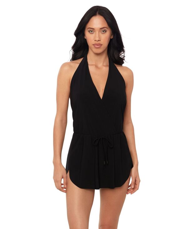 マジックスーツ レディース トップス ワンピース Vネック ホルター Magicsuit Women's Ellie Halter V-Neck Swim Dress Black ブラック