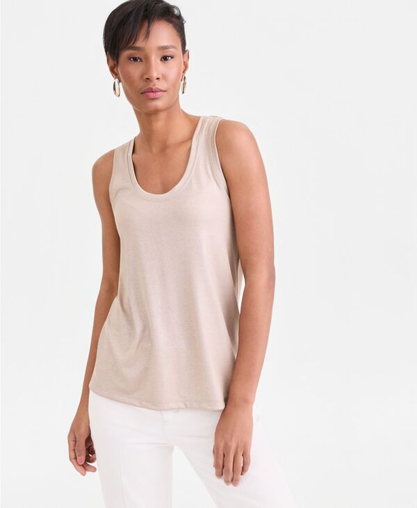 アイ.エヌ.シー インターナショナル コンセプト レディース トップス シャツ I.N.C. International Concepts Women'shine Tank Top Exclusively at Macy's Gold ゴールド