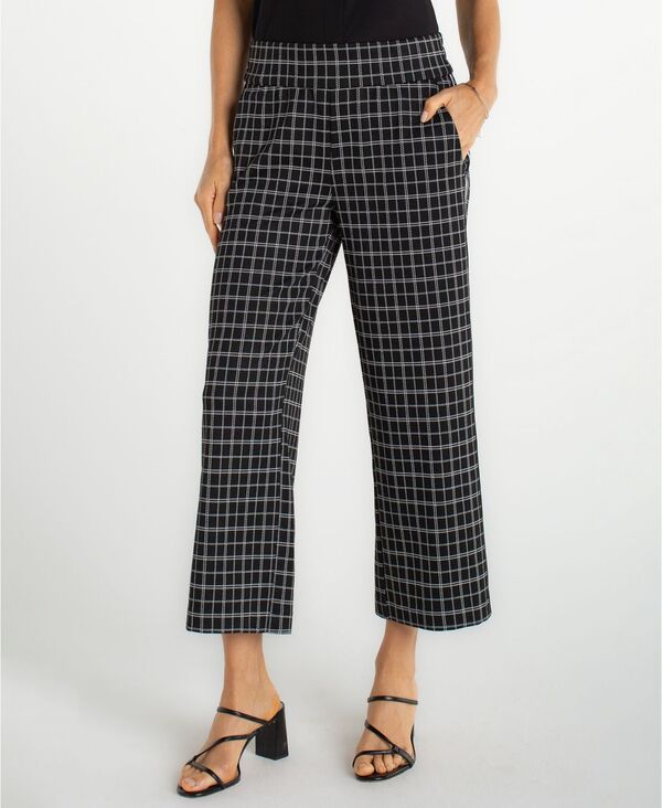 リヴァプール ロサンゼルス レディース ボトムス カジュアルパンツ クロップド Liverpoolos Angeles Women Mabel Pull-On Cropped Stovepipe Pants Black/White Graph Plaid ホワイト