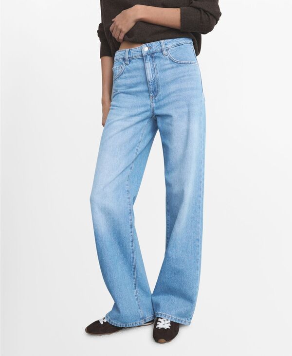 マンゴ レディース ボトムス デニムパンツ ジーンズ ハイウエスト MANGO Women's Danila High-Waisted Wide-Leg Jeans Medium Blue ブルー