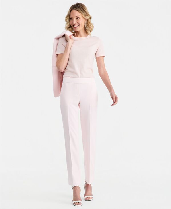 アンクライン レディース ボトムス カジュアルパンツ プチ Anne Klein Women's Mid Rise Straight-Leg Pull-On Pants Regular & Petite Soft Blossom|ReVida 店