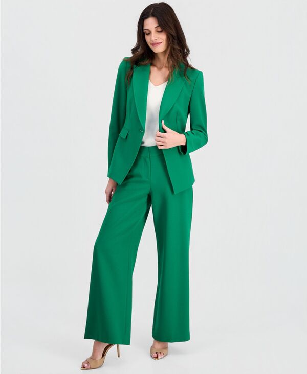 タハリエーエスエル レディース アウター ジャケット・ブルゾン ブレザー Tahari ASL Women's One-Button Peak-Lapel Blazer Emerald エメラルド