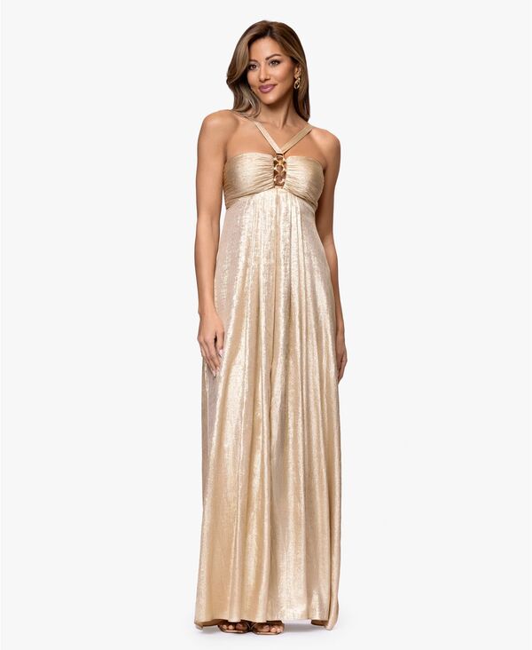 エスケープ レディース トップス ワンピース マキシ ホルター XSCAPE Women's Halter Neck Maxi Dress Gold ゴールド 44,280円
