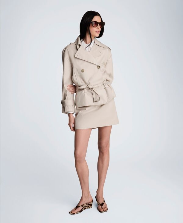 ケネスコール レディース アウター ジャケット・ブルゾン Kenneth Cole Women's Drop-Waist Belted Trench Jacket Oxford Stone ストーン