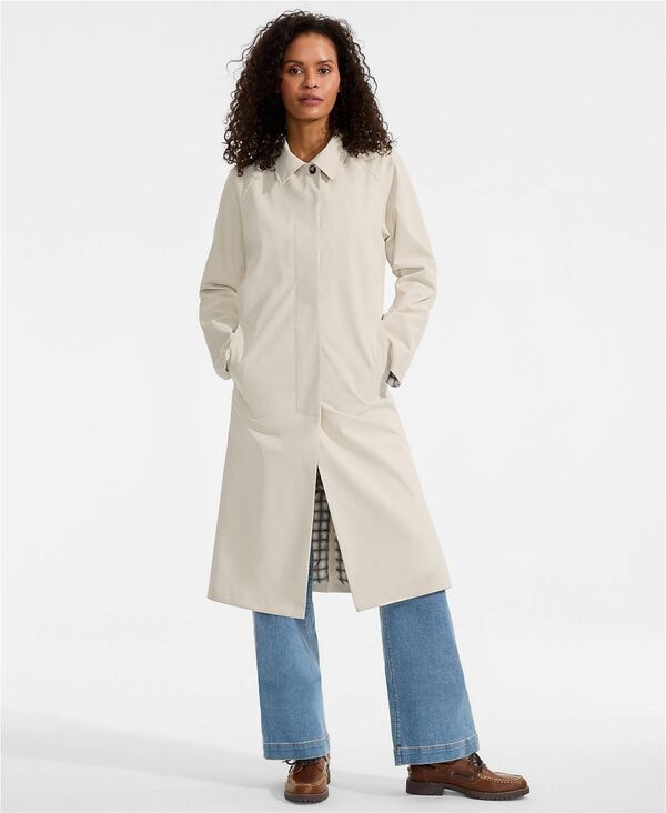 ランズエンド レディース アウター ジャケット・ブルゾン コート Lands' End Women's Mac Raincoatmeal/plaid オートミール｜ReVida 店