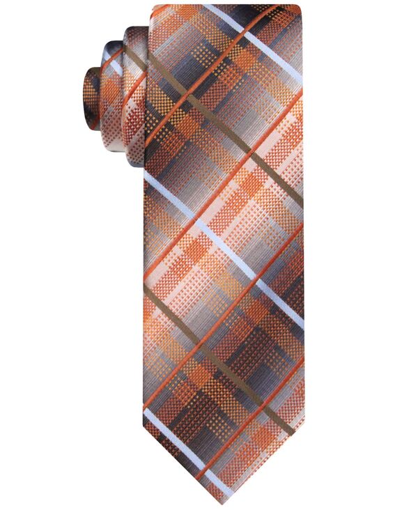 ヴァンハウセン メンズ 添え物 タイ Van Heusen Men\u0027shaded Plaid Tie Orange オレンジ色