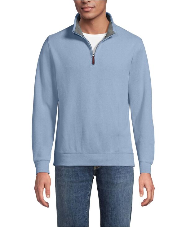 ランズエンド メンズ アウター パーカー・スウェット ハーフジップ セーター Lands' End Men's Bedford Rib Quarter Zipullover Sweater Oasis blue ブルー｜ReVida 店 18,536円
