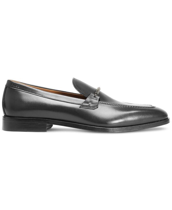 ヒューゴボス メンズ シューズ スリッポン・ローファー レザー Hugo Boss by Men's Colby Italian Leather Bit Loafers Black ブラック｜ReVida 店