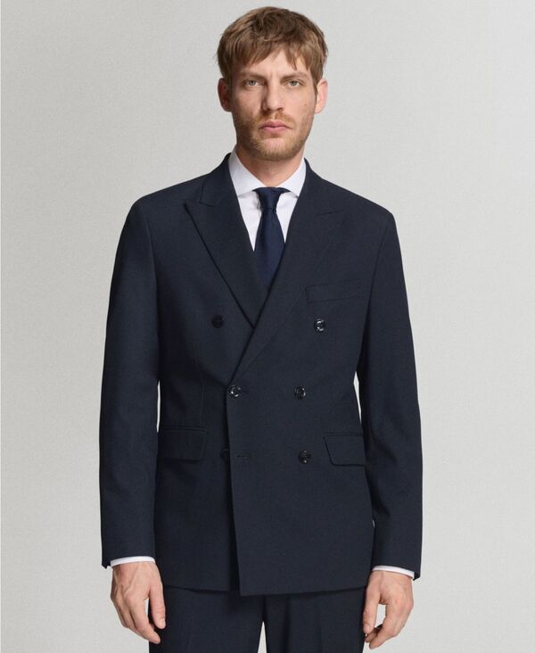 マンゴ メンズ アウター 上衣・上衣 スポーツジャケット MANGO Men\u0027s Monaco Double-Breasted Slim-Fit Suit Blazer Navy 米国海軍
