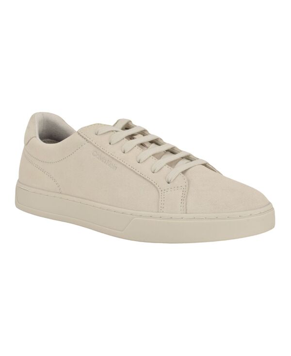 カルバンクライン メンズ シューズ スニーカー スピード競技 Calvin Klein Men\u0027s Hafkelace-Up Sneakers Ivory Suede 象牙色