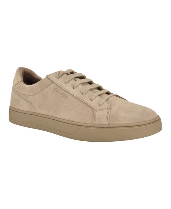 カルバンクライン メンズ シューズ スニーカー スピード競技 Calvin Klein Men\u0027s Hafkelace-Up Sneakers Light Natural Suede