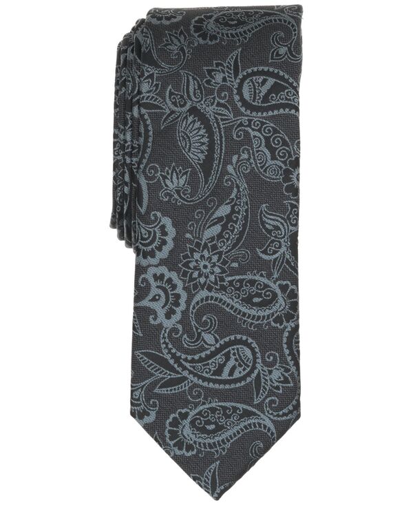 バースリー メンズ アクセサリー ネクタイ Bar III Men's Gunning Paisley Skinny Tie Black ブラック｜ReVida 店