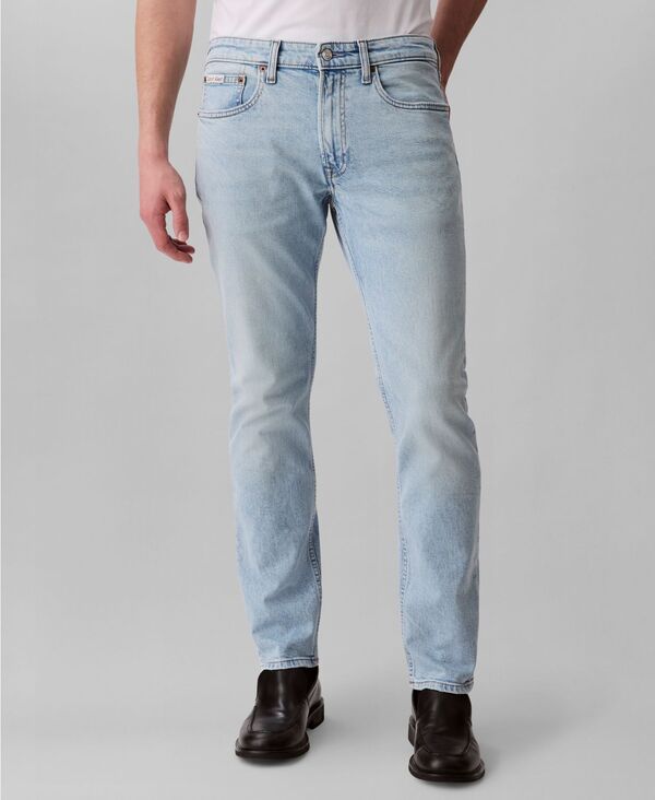 カルバンクライン メンズ ボトムス ジーンズズボン下 デニム Calvin Klein Men\u0027slim-Fit Stretch Denim Jeans Marbled Blue 青み
