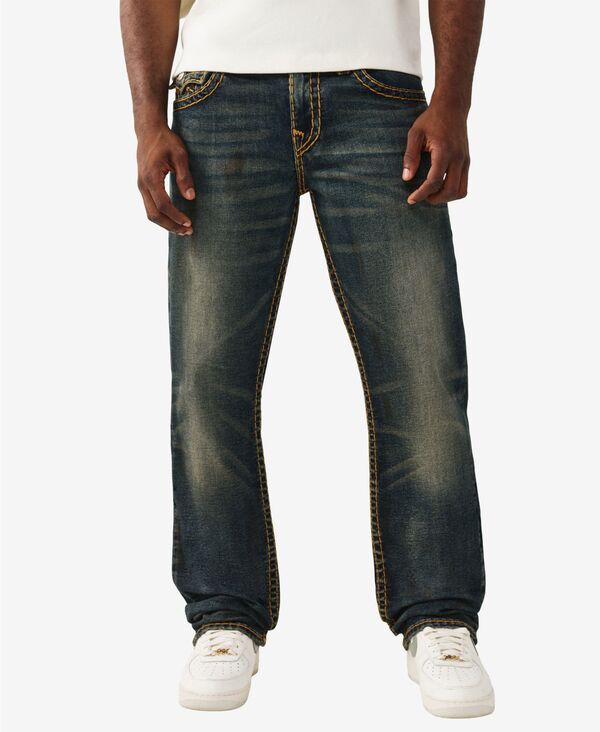 トゥルーレリジョン メンズ ボトムス ジーンズズボン下 デニム True Religion Men\u0027s Ricky Super T-Straight Flap Jeans Decadense Dark Wash