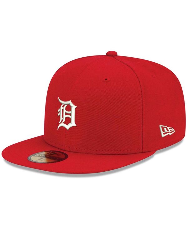 ニューエラ メンズ アクセサリー 帽子 ロゴ New Era Men's Redetroitigers Logo White 59FIFTY Fitted Hat Red レッド|ReVida 店