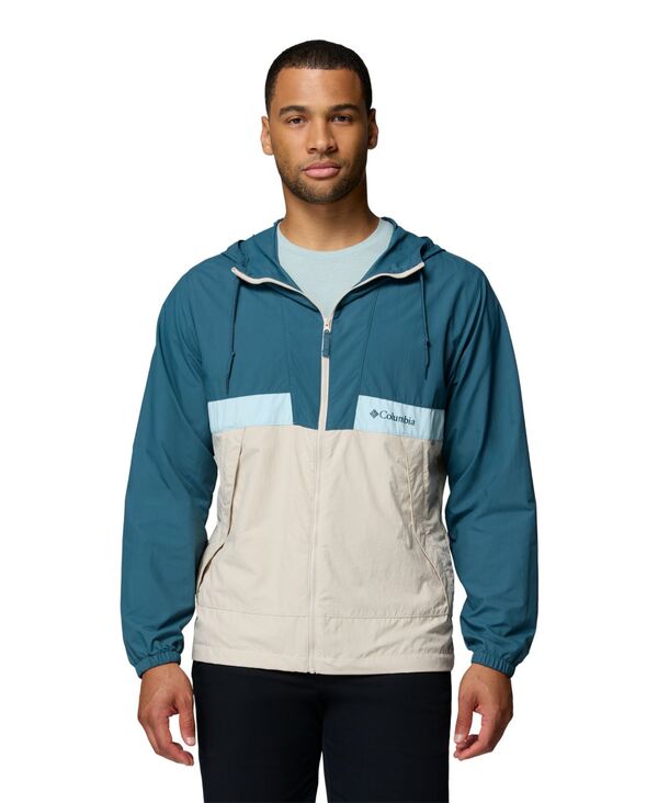 コロンビア メンズ アウター ジャケット・ブルゾン Columbia Men'spire Valley Hooded Windbreaker Everblue Dark Stone Marine Light ストーン｜ReVida 店