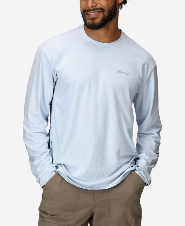 マーモット メンズ トップス Tシャツ Marmot Men's AirExchange Ultraviolet Protection Factor 50 Crew Long Sleeve T-Shirt Vapor｜ReVida 店