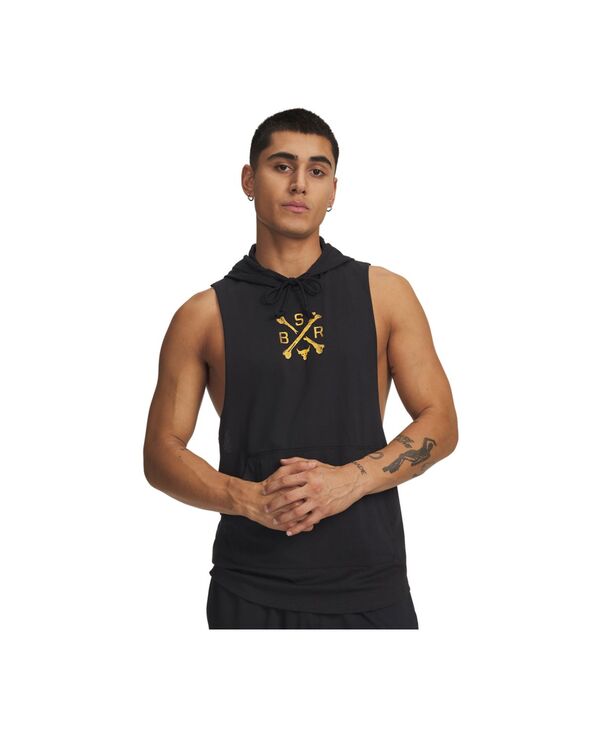 アンダーアーマー メンズ アウター パーカー・スウェット ノースリーブ Under Armour Men Project Rock Sleeveless Hoodie Black ブラック