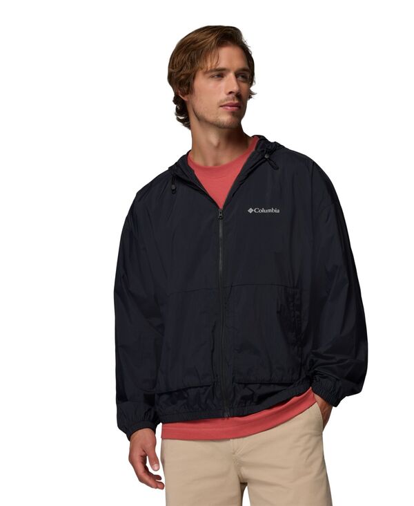 コロンビア メンズ アウター ジャケット・ブルゾン Columbia Men's Regular-Fit Street Heights Windbreaker Jacket Black ブラック|ReVida 店