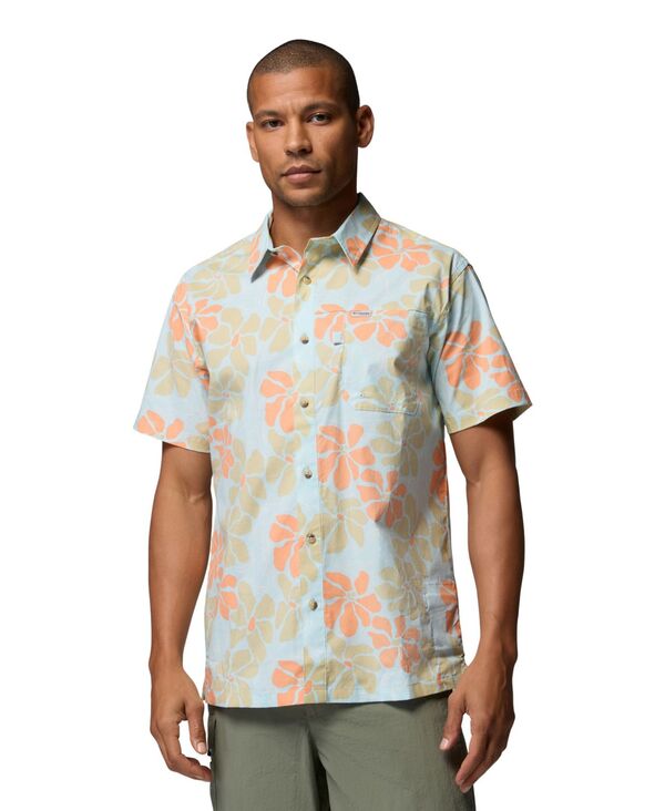 コロンビア メンズ トップス シャツ 半袖 Columbia Men's Trollers Best II Short-Sleeve Shirt Marine Light Floated｜ReVida 店