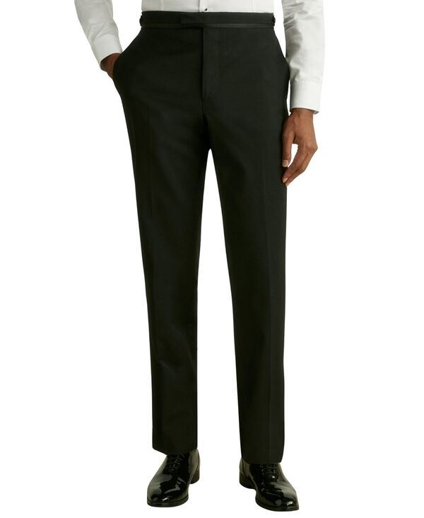 レイス メンズ ボトムス 心地好いズボン下 羊毛 REISS Men\u0027s Tailored-Fit Wool-Blend Tuxedo Pants Black 黒いこと