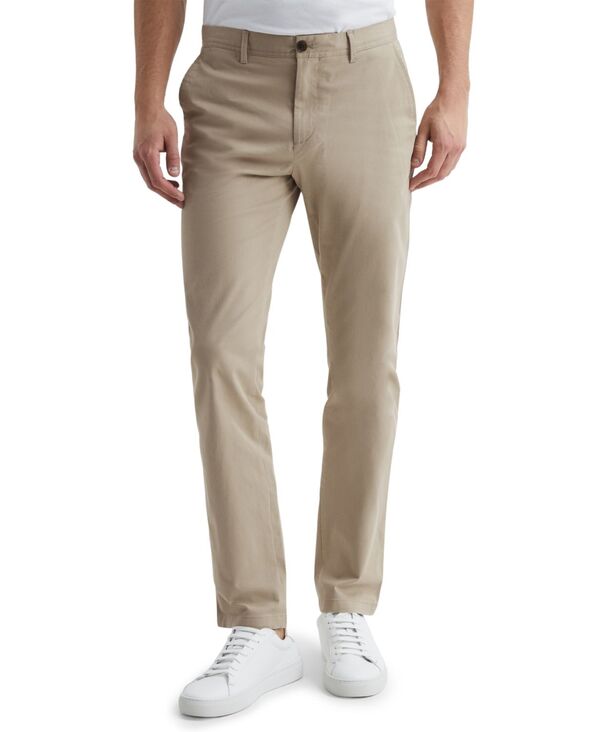レイス メンズ ボトムス 心地よいズボン下 綿織物 REISS Men\u0027s Washed-Cotton Slim-Fit Chinos Pantstone 石ころ