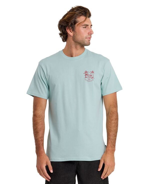 クイックしろがね色 メンズ トップス ティーシャツ 半袖 Quiksilver Men\u0027s In The Wild Short-Sleeve T-Shirt Blue haze 青碧
