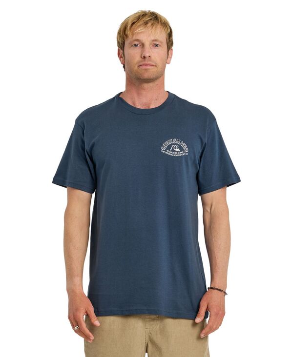 クイックしろがね色 メンズ トップス ティーシャツ 半袖 Quiksilver Men\u0027s Bubble Arch Short-Sleeve T-Shirt Dark denim ジーンズ