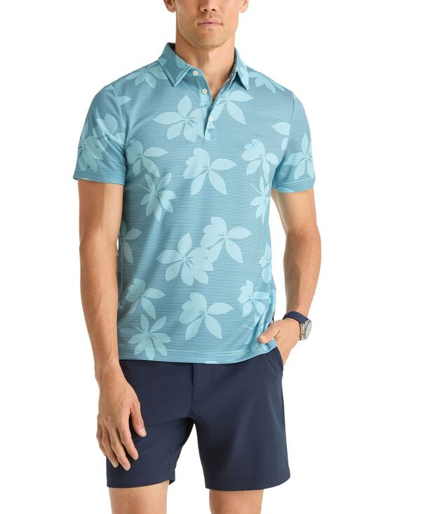 ナウティカ メンズ トップス スポーツシャツ 御花柄 刷り上げる 御花 Nautica Men\u0027s Floral Print Golf Polo Shirt Blue Moon 青み