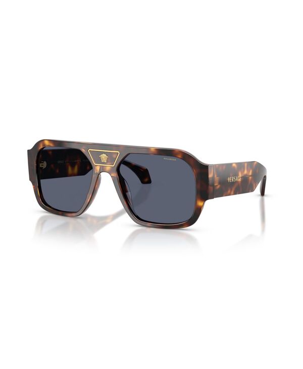 ヴェルサーチ メンズ 付属物 サングラス・アイウェア Versace Men\u0027square Polarized Sunglasses VE4508U Havana