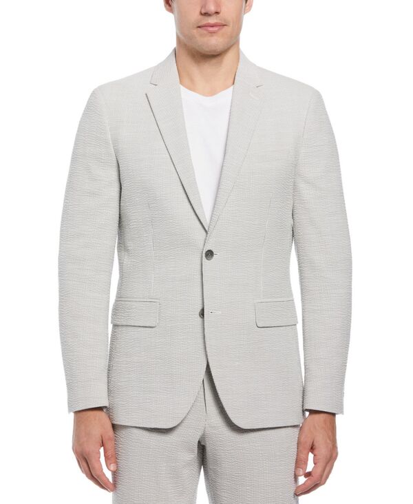 ペリーエリス メンズ アウター 上衣・上衣 Perry Ellis Men\u0027slim-Fit Seersucker Suit Jacket Chiseled Stone 石ころ