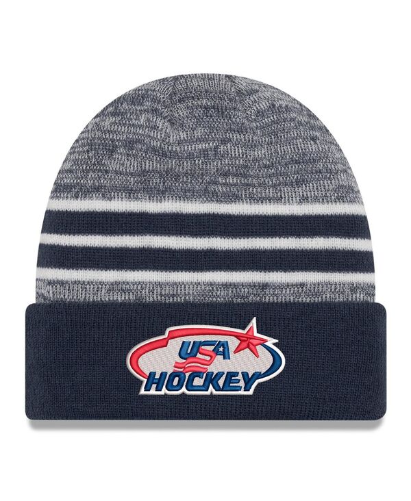ニューエラ メンズ アクセサリー 帽子 ニット New Era Men's Navy/Heather Navy US Hockey Cuffed Knit Hat Navy Heather Navy ヘザー｜ReVida 店 9,110円