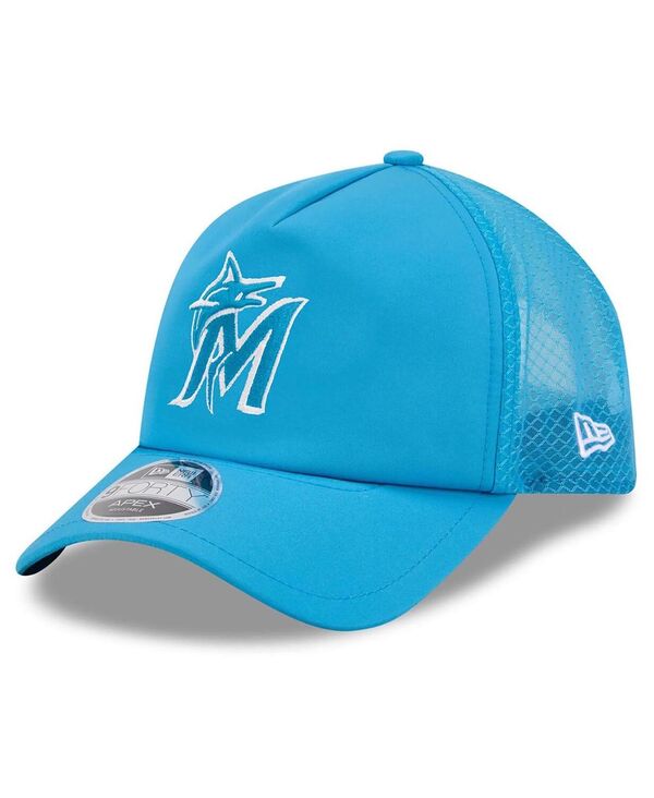 ニューエラ メンズ アクセサリー 帽子 New Era Men's Blue Miami Marlins 2026 Batting Practice Apex 9FORTY Adjustable Trucker Hat Blue ブルー|ReVida 店