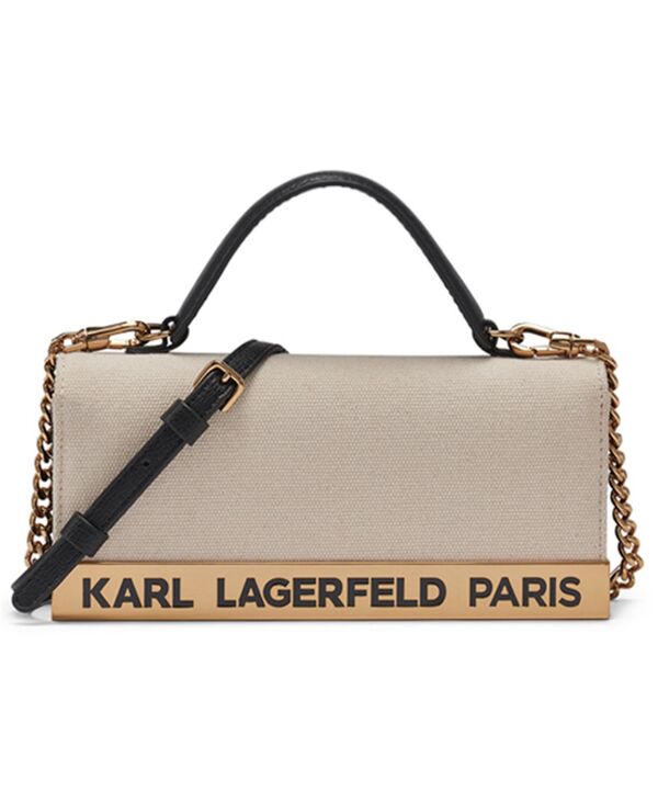 長い巻き毛 ラガーフェルド レディース 付属品 紙入れ KARLAGERFELD PARIS Jacqueline Small Wallet Crossbody Handbag Canvas