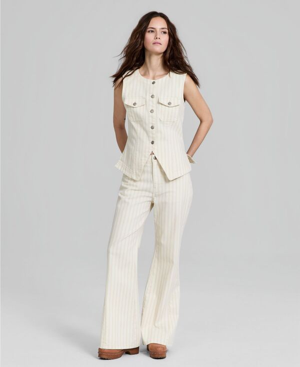 アンドノウディス レディース ボトムス デニムパンツ プチ ジーンズ And Now This Petite High-Rise Flare Jeans Lolly Stripe ストライプ|ReVida 店
