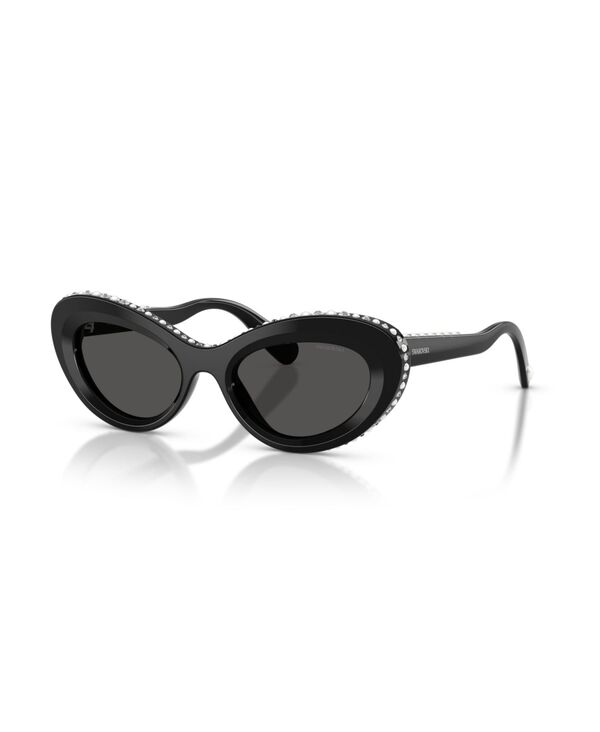 スワロフスキー レディース 付属物 サングラス・アイウェア Swarovski Women\u0027s Cat Eye SunglassesK6061U Black 黒いこと