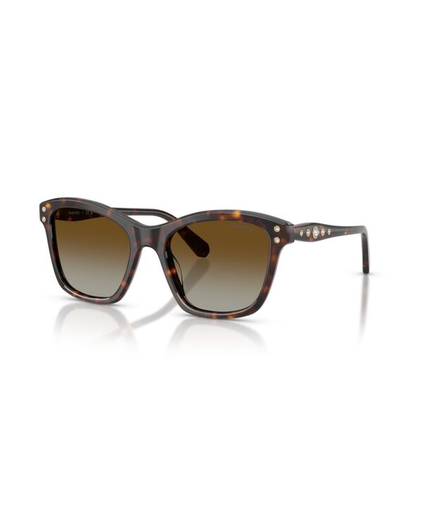 スワロフスキー レディース 付属物 サングラス・アイウェア Swarovski Women\u0027square Polarized SunglassesK6063 Havana