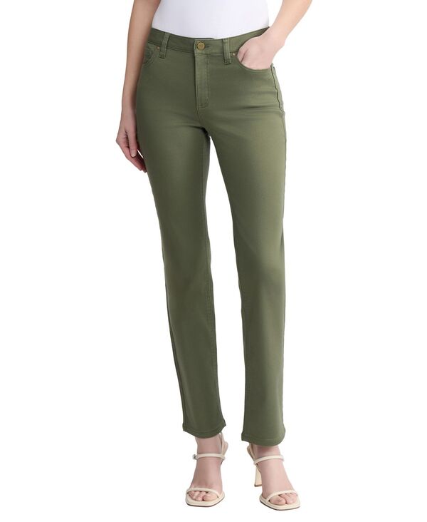 ジョーンズニューヨーク レディース ボトムス デニムパンツ ジーンズ Jones New York Women's Mid-Rise Lexington Straight Jeans Fatigue Green グリーン｜ReVida 店