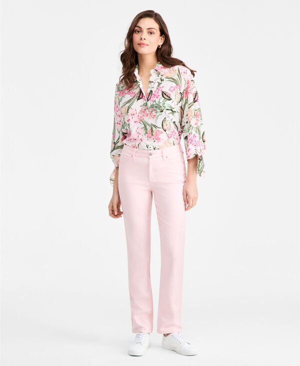 ジョーンズニューヨーク レディース ボトムス デニムパンツ ジーンズ Jones New York Women's Mid-Rise Lexington Straight Jeans Petal Pink Wash ピンク｜ReVida 店