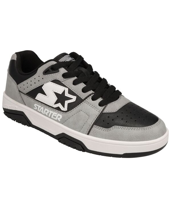 クランク メンズ シューズ スニーカー Starter Men\u0027s Fast Break Low Round-Toe Sneakers Gray/Black 黒いこと