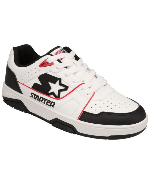 クランク メンズ シューズ スニーカー Starter Men\u0027s Fast Break Low Round-Toe Sneakers White/Black/Red 白いこと